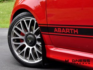 FIAT 500 Mud Flaps by Rally Armor - Red w/ White Logo